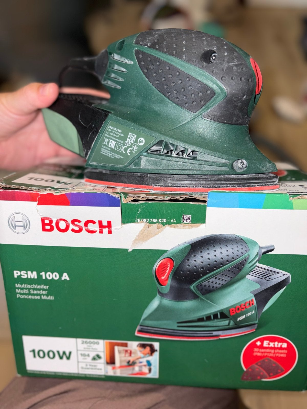 Bosch PSM 100 A Multischuurmachine 100W, Ophalen of Verzenden, Zo goed als nieuw, Minder dan 600 watt, Overige typen