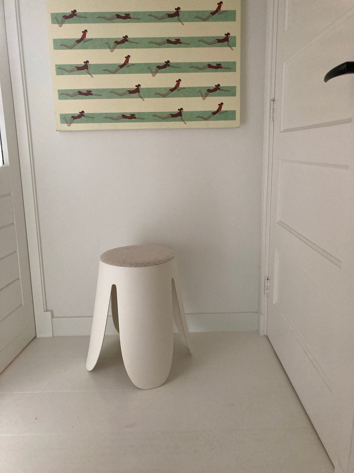 Design Kruk met boucle Zitting, Ophalen, Gebruikt, Kunststof