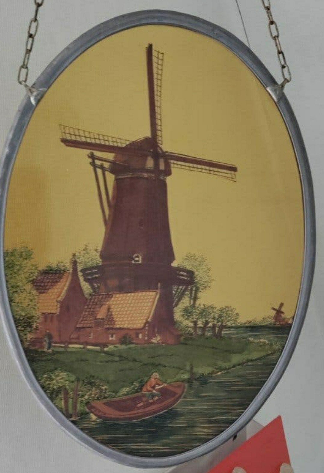 RAAMHANGER,glas in lood,boot,molen,boerderij,walkant, Ophalen of Verzenden