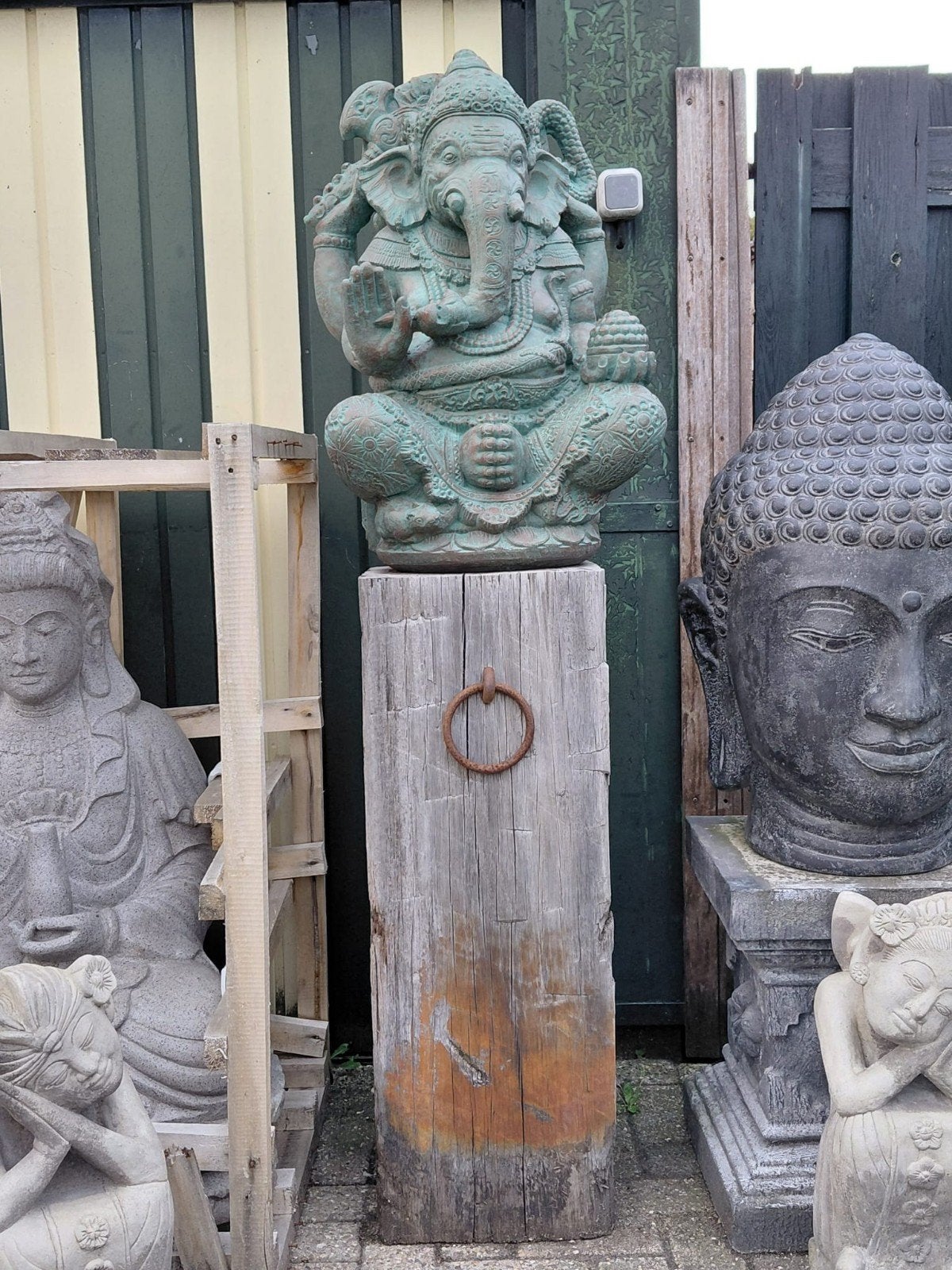 Ganesha beeld 80cm op meerpaal, Tuin en Terras, Ophalen, Www.ibizasfeer.nl, Nieuw, Info@ibizasfeer.nl