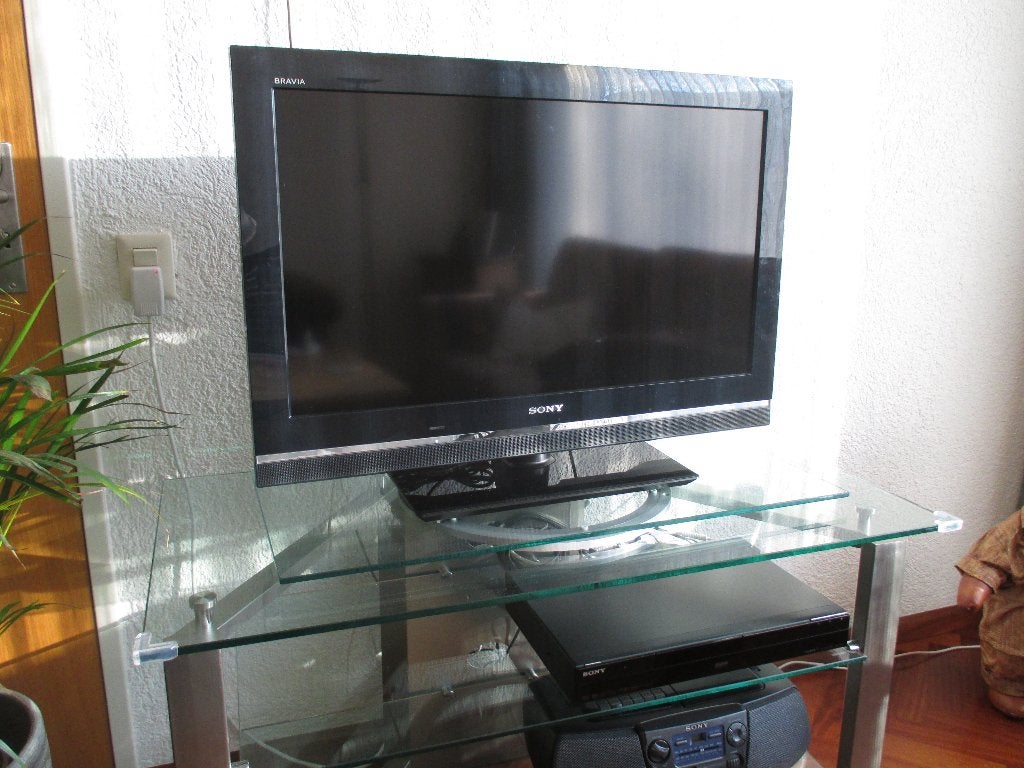T.V. meubel met draaibaar t.v. plateau., Ophalen, 50 tot 100 cm, Zo goed als nieuw, Glas