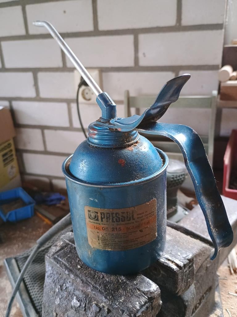 Vintage Pressol Oliekan - Blauw, 500 ml, Ophalen of Verzenden, Gebruikt