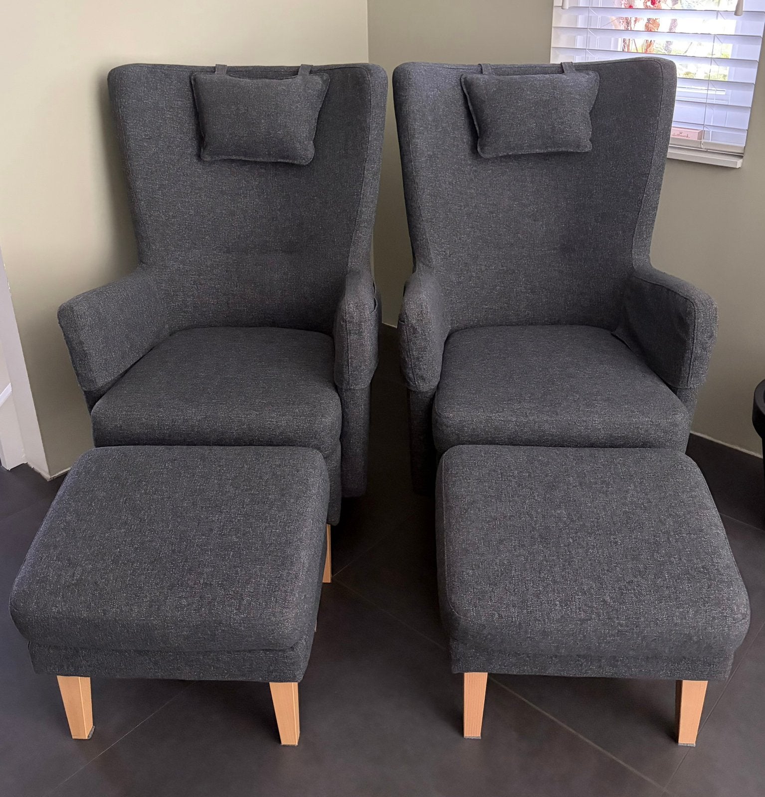 Ikea fauteuils 2 stuks Omtänksam grijs, Ophalen, 75 tot 100 cm, Zo goed als nieuw, Stof