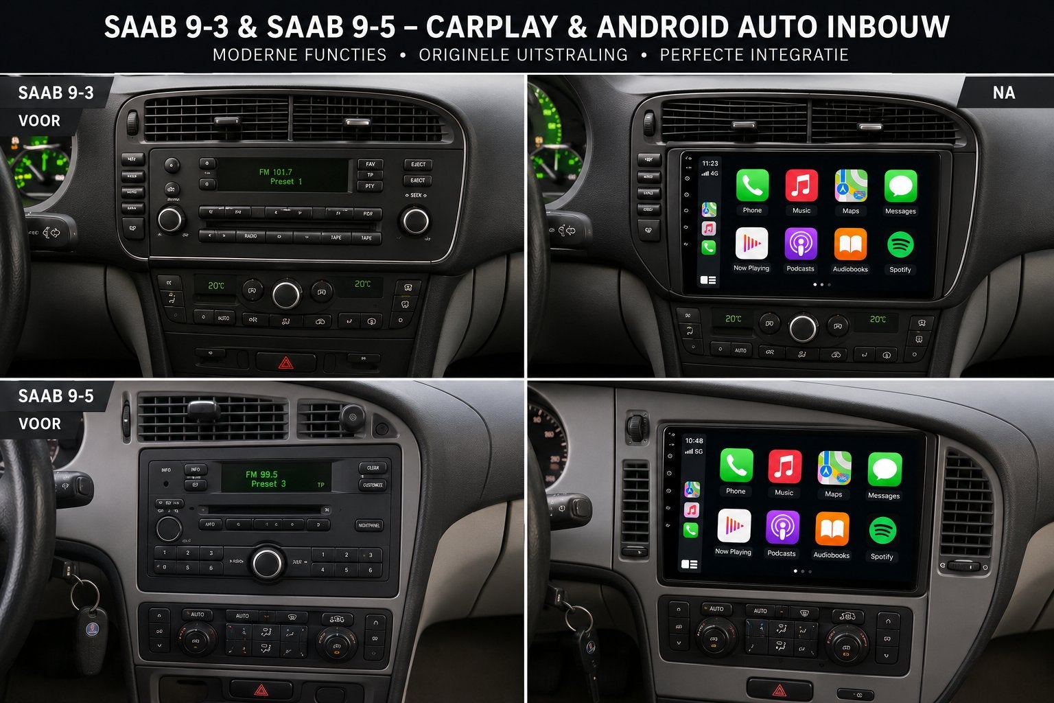 Saab 9-3 & 9-5 CarPlay & Android Auto Inbouw, Ophalen, Nieuw