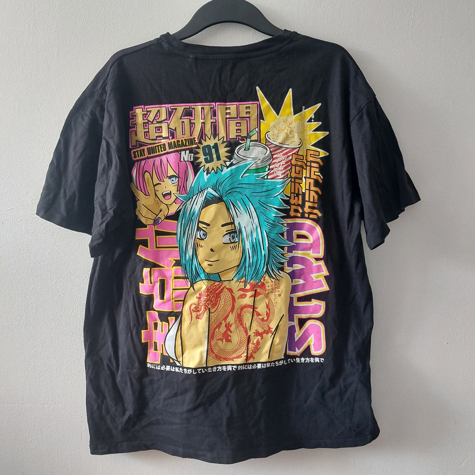 Pull & Bear STWD oversized t-shirt XL, Kleding | Heren, T-shirts, Maat 52/54 (L), Zwart, Ophalen of Verzenden, Zo goed als nieuw
