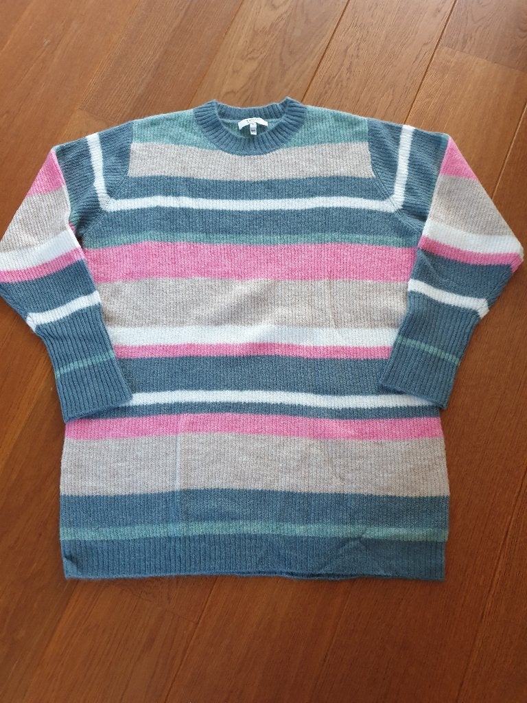 Blauw/roze/groene gebreide trui, B. Young, maat L, Meerkleurig, Maat 42/44 (L), Nieuw, Ophalen of Verzenden
