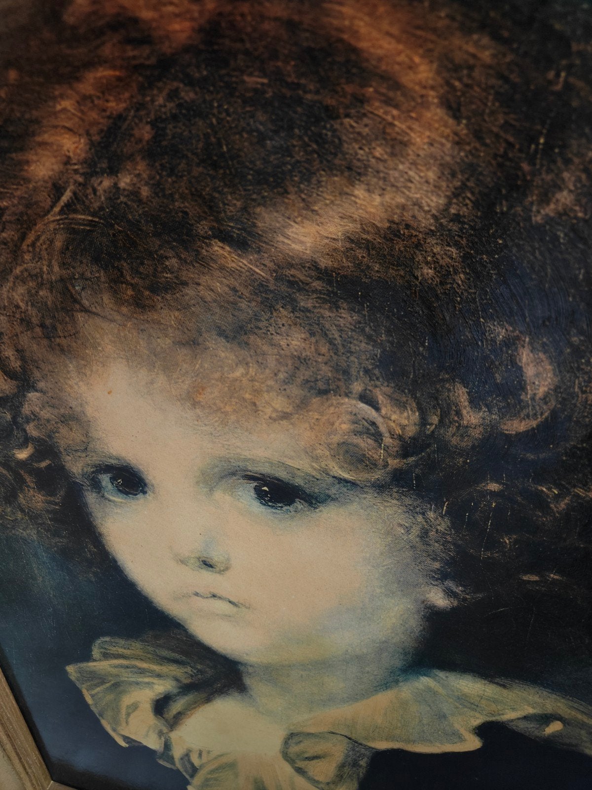 XXL Unieke Zware Prent op board GOUDEN dikke lijst 85x63 cm., Paneel, Portret of Personen, Bijzondere lijst, Ophalen of Verzenden