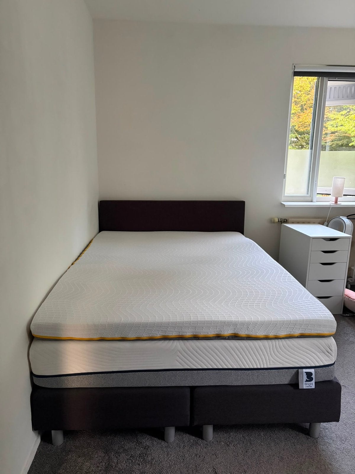 140x200 Boxspring met matras en topper van B-Bright beterbed, Tweepersoons, Zo goed als nieuw, 200 cm, 140 cm