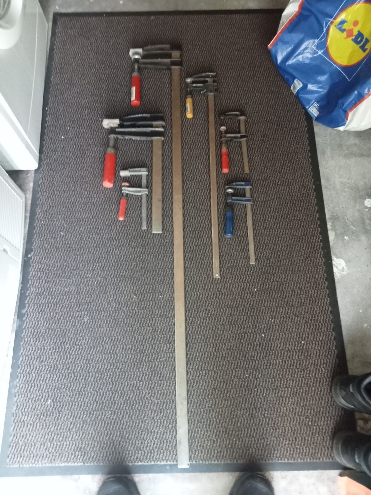 Set van diverse lijmklemmen en sergeanten, Doe-het-zelf en Verbouw, Gereedschap | Handgereedschap, Ophalen, Gebruikt, Klem, Overige merken