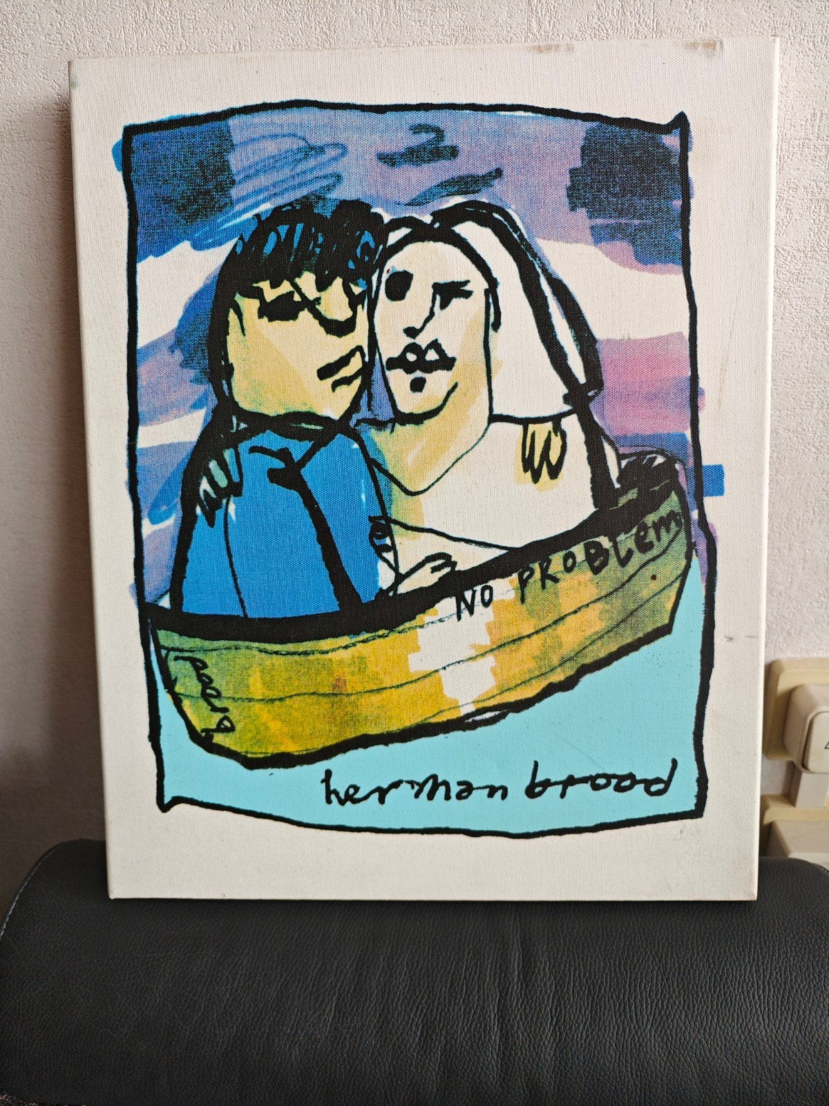 Herman Brood zeefdruk op  Canvas - No Problem - 40x50 cm, Antiek en Kunst, Ophalen of Verzenden