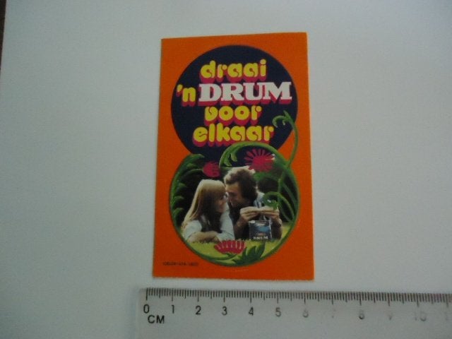 sticker oud DRUM SHAG shaggie sigaret tabak douwe egberts, Verzenden, Zo goed als nieuw, Bedrijf of Vereniging