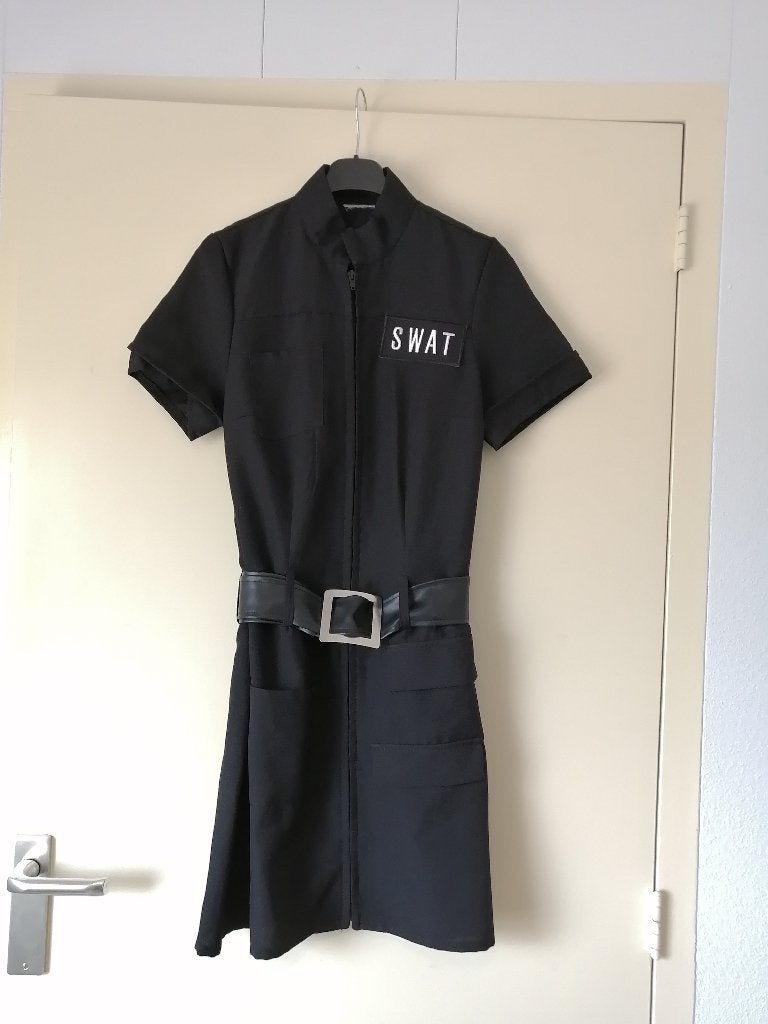 SWAT Outfit / Jurk - Maat 36 / S - Zwart - Carnaval, Carnaval, Verzenden, Kleding, Maat 36 (S)