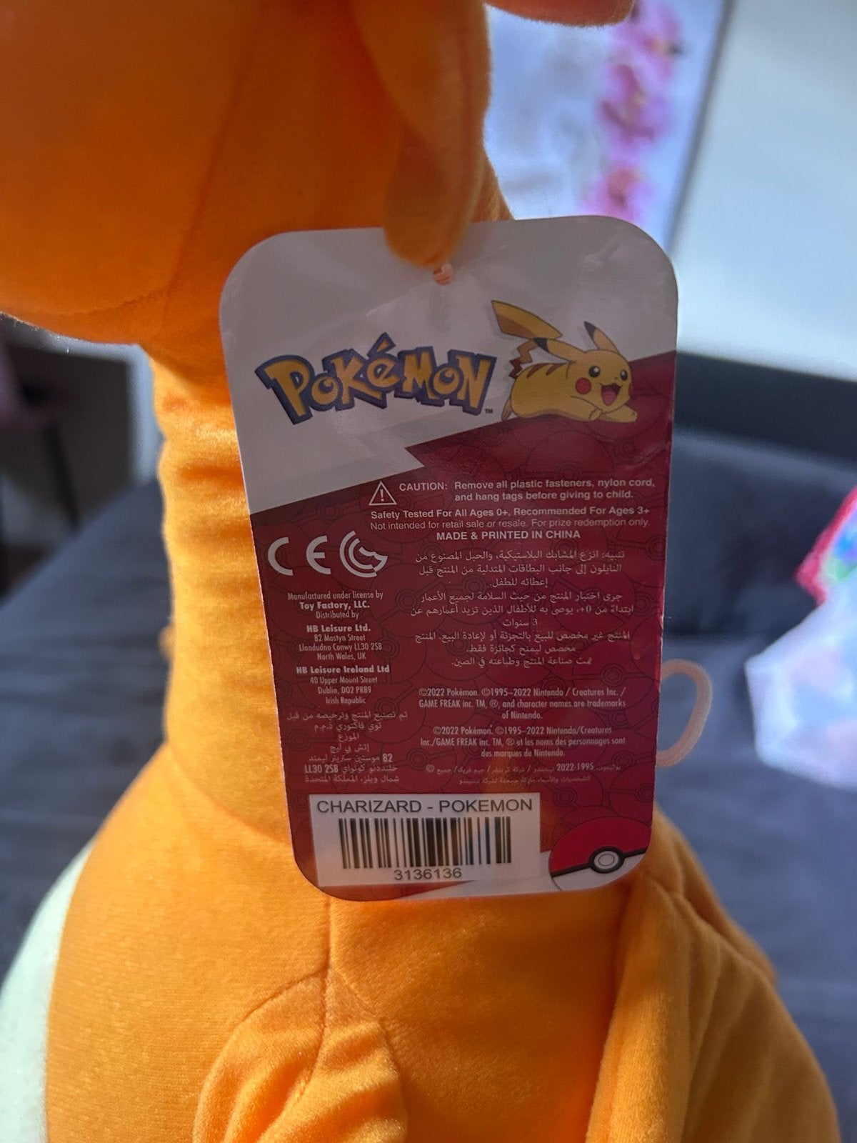 Pokémon Charizard knuffel - Zo goed als nieuw, Ophalen, Oranje, Overige typen, Middelgroot (20 tot 80 cm)