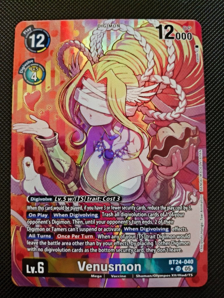Digimon TCG - Venusmon BT24-040 V.2, Verzenden, Zo goed als nieuw, Losse kaart, Foil