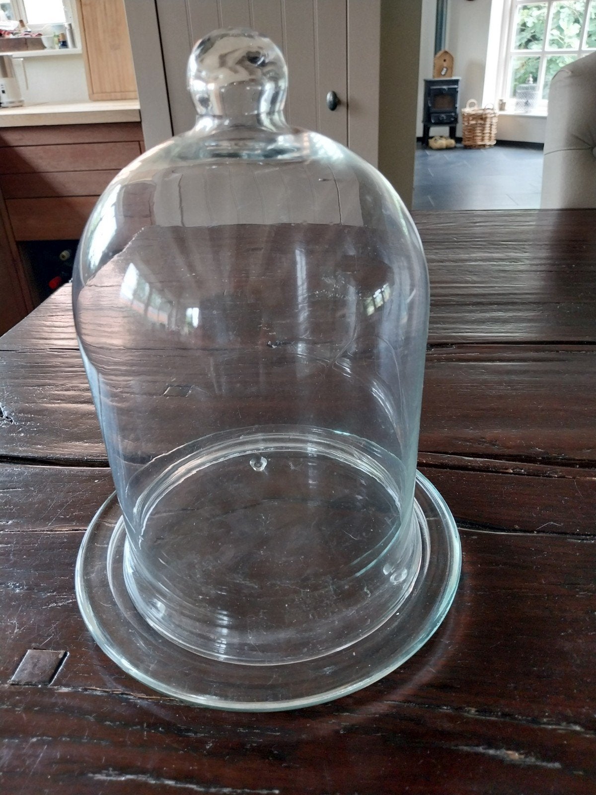 Glazen stolp met schotel - Decoratief en veelzijdig, Ophalen of Verzenden