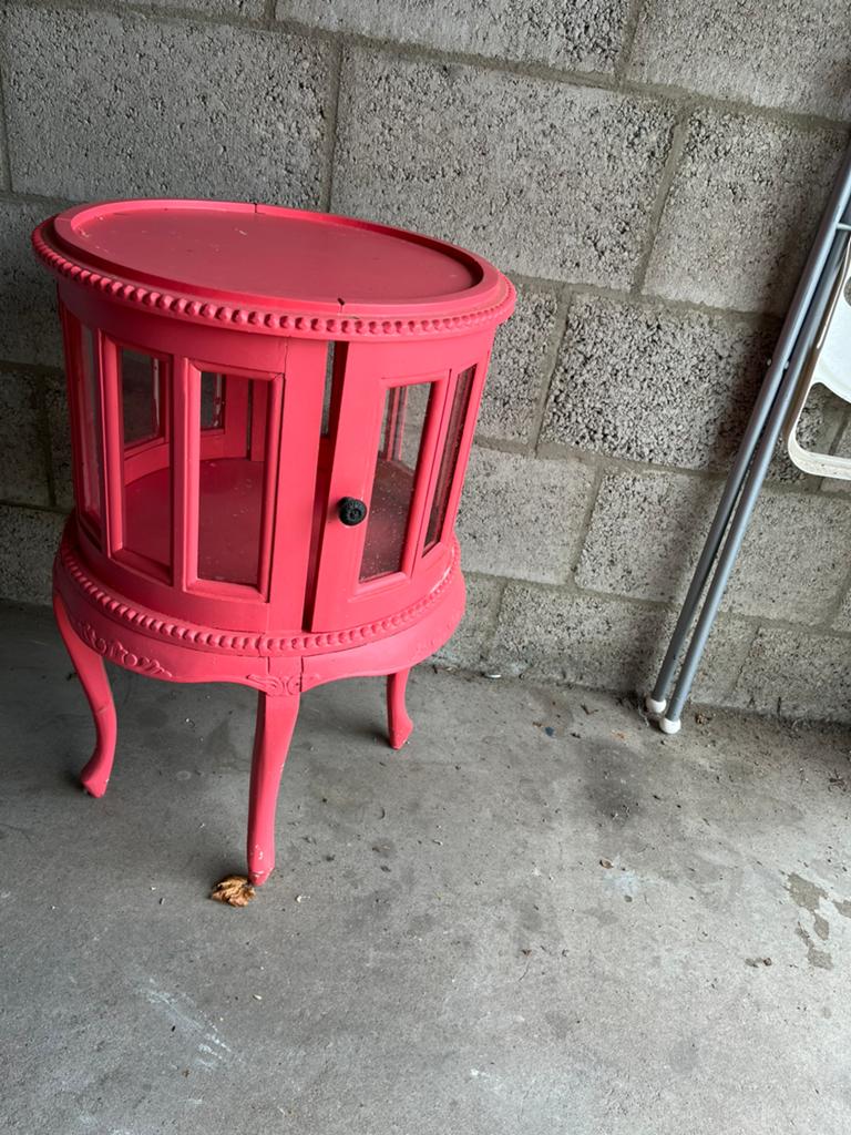 Uniek roze drankenkastje / bijzettafel, Ophalen, Gebruikt