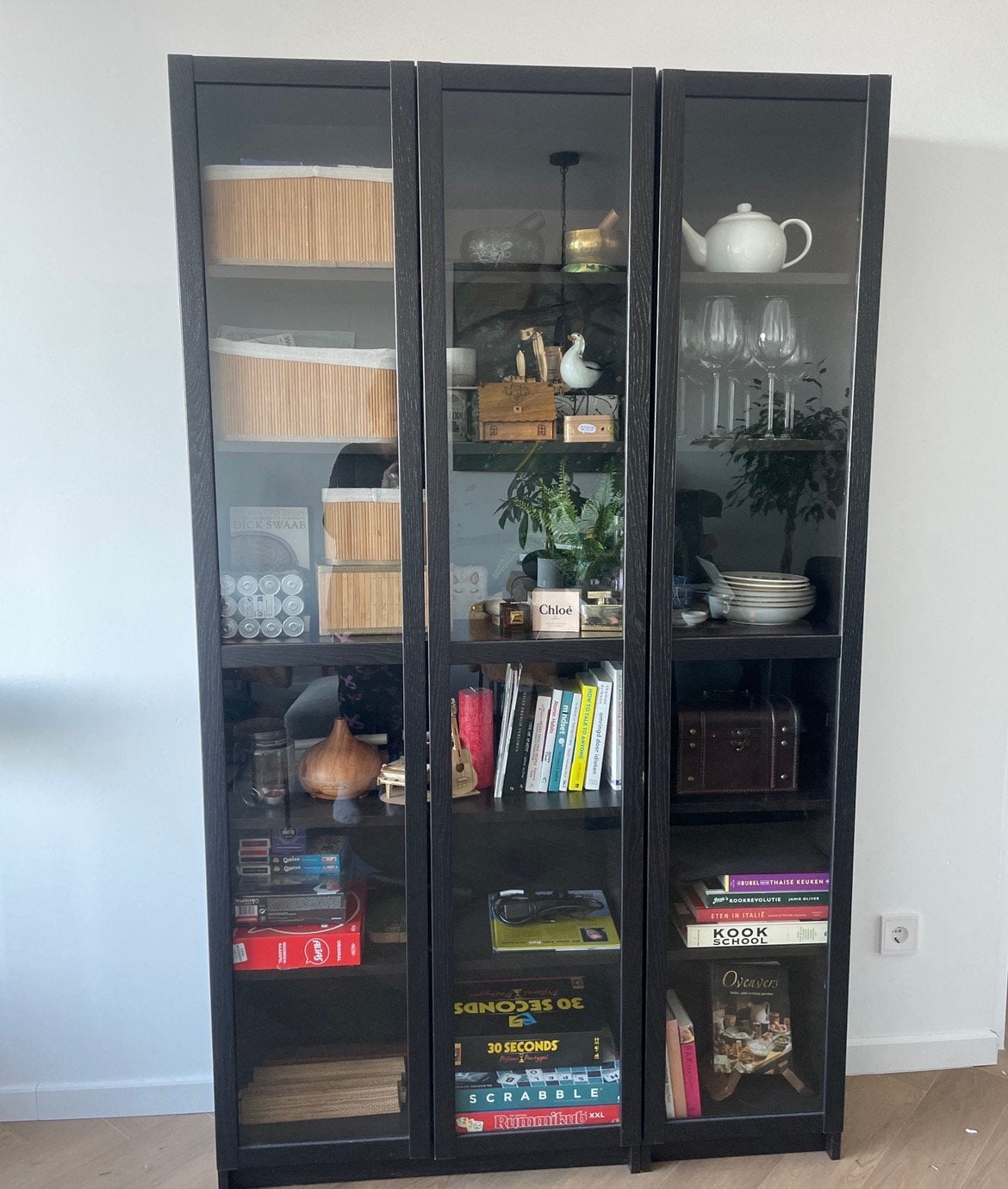 Billy/Oxberg boekenkasten (80x41x202 en 40x41x202), 200 cm of meer, Zo goed als nieuw, 25 tot 50 cm, 50 tot 100 cm