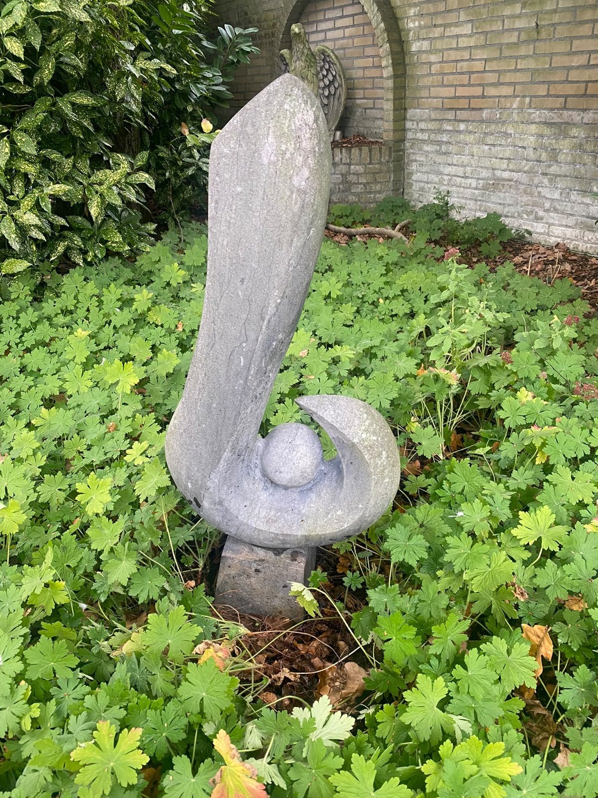 Abstracte stenen sculptuur van 1 meter, Ophalen, Handgemaakt, Beeld, Abstract