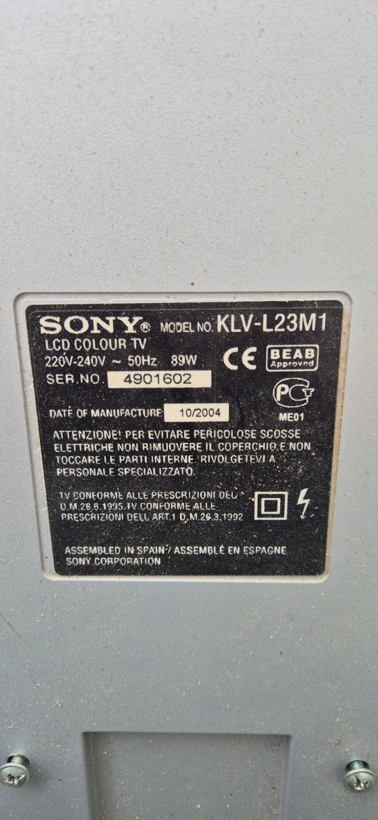 Sony KLV-L23M1 LCD Kleurentelevisie, Ophalen, Gebruikt, 50 Hz, Sony