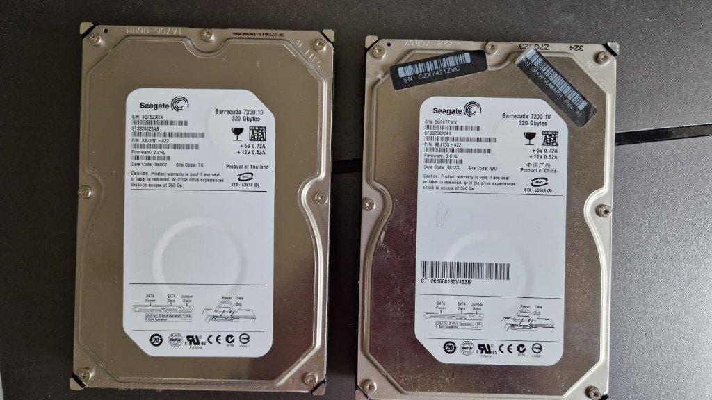 2 hd Seagate sata aansluiting 320 GB, Computers en Software, Harde schijven, 2x 320 gb, Ophalen of Verzenden, Zo goed als nieuw