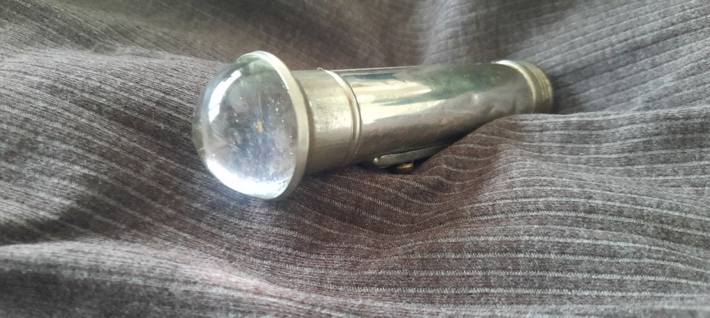 Vintage zaklamp. Chroom met rond glas, Ophalen of Verzenden, Huis en Inrichting