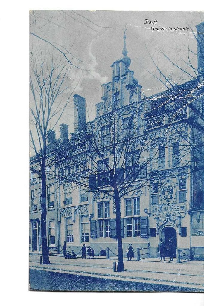 delft  gemeenlandshuis  1907, Verzenden, Voor 1920, Gelopen, Zuid-Holland