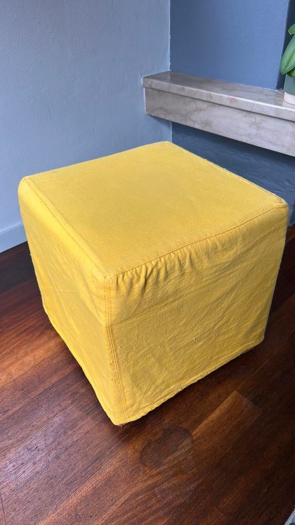 Poef, Ophalen of Verzenden, Zo goed als nieuw, Rond, Minder dan 50 cm