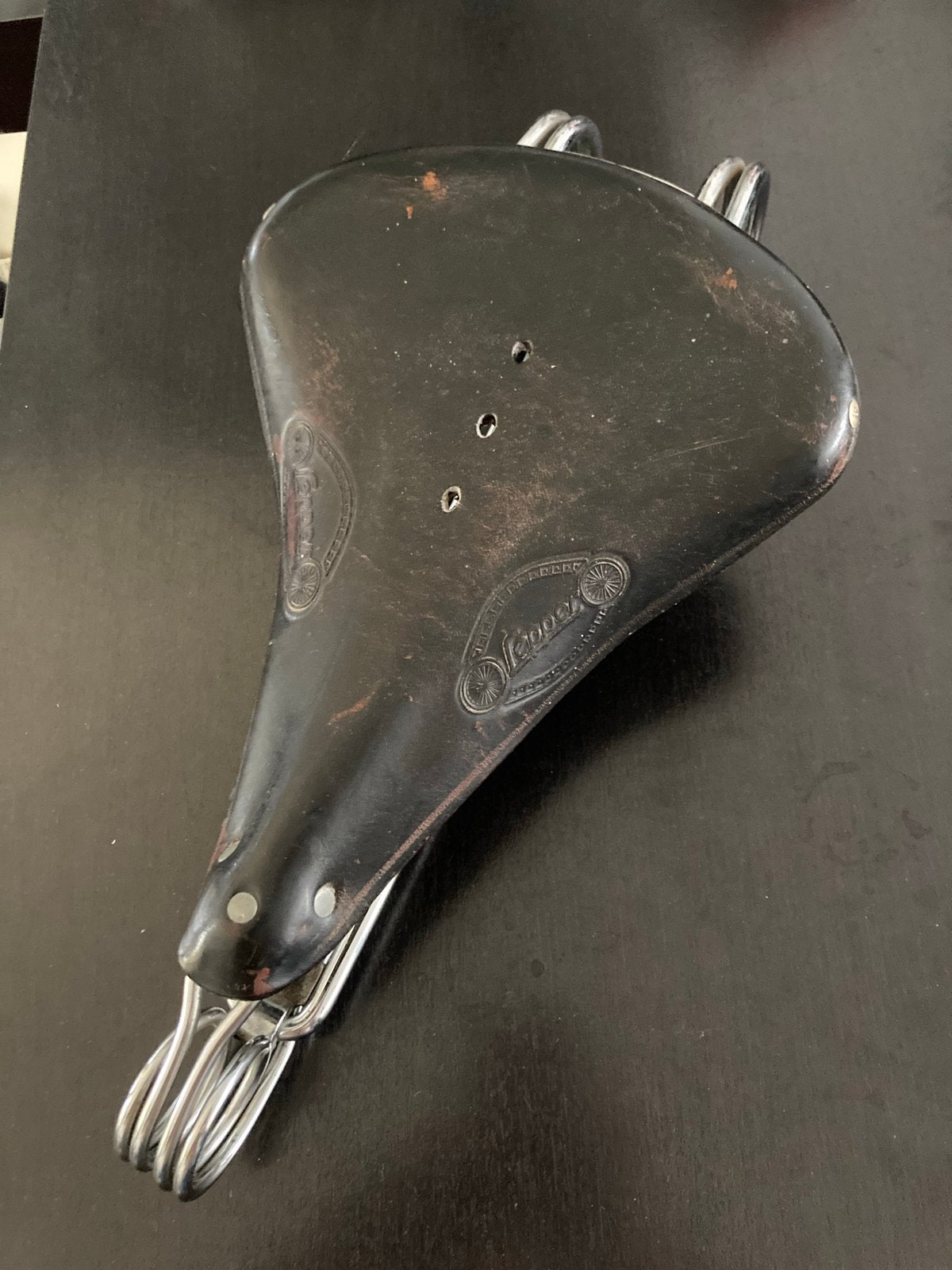 Lepper Zadel - L85 HammockVintage Leren Fietszadel met Veren, Gebruikt, Leer, Verzenden, Zadel