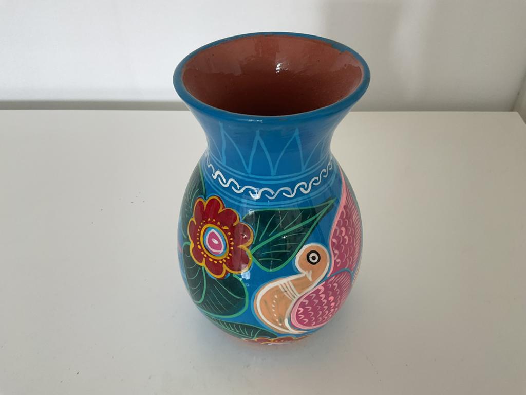 Kleur vogel bloem vaas uit guatamala mayas, Ophalen