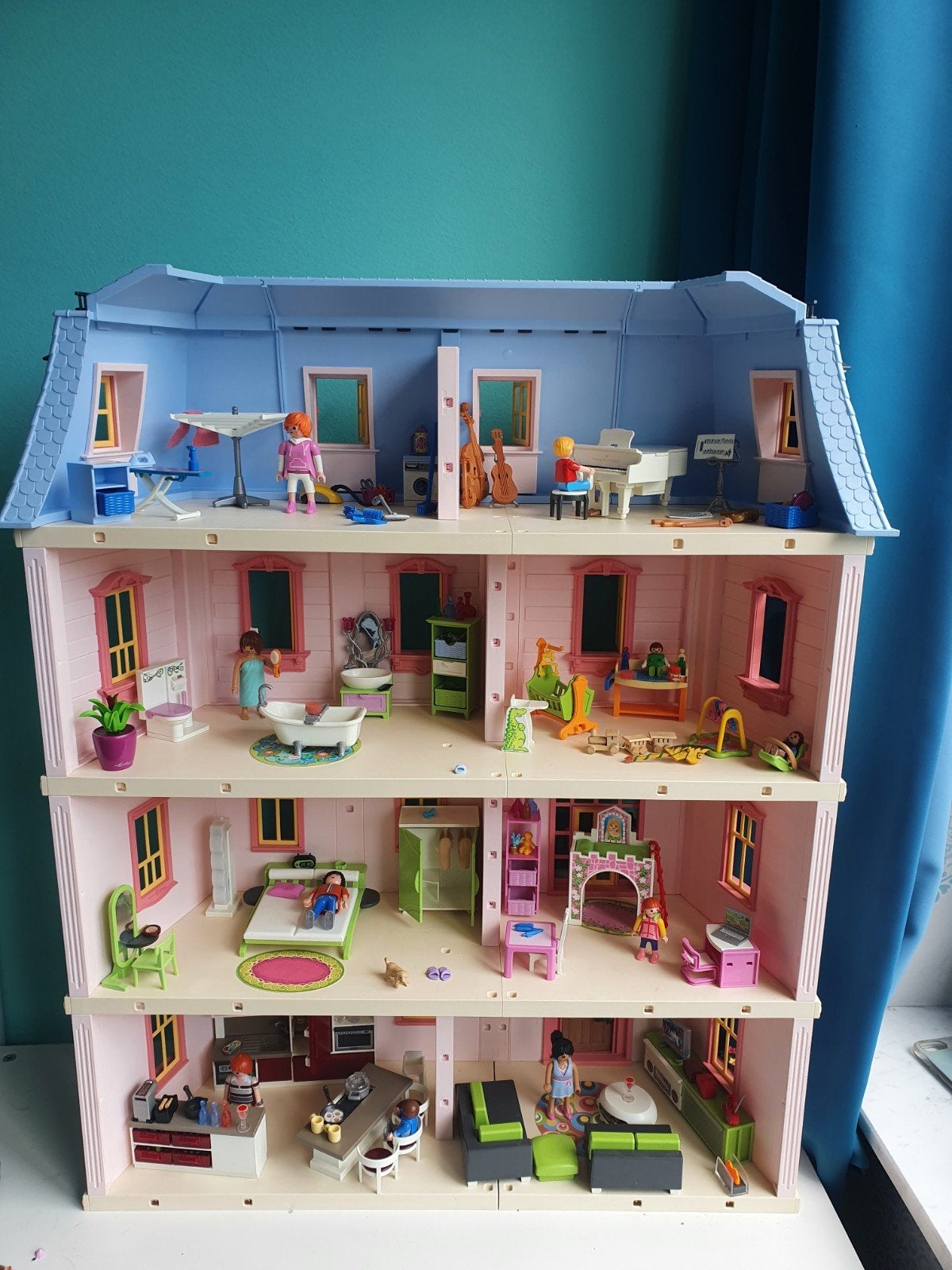 playmobil roze herenhuis compleet!, Ophalen of Verzenden, Zo goed als nieuw, Poppenhuis