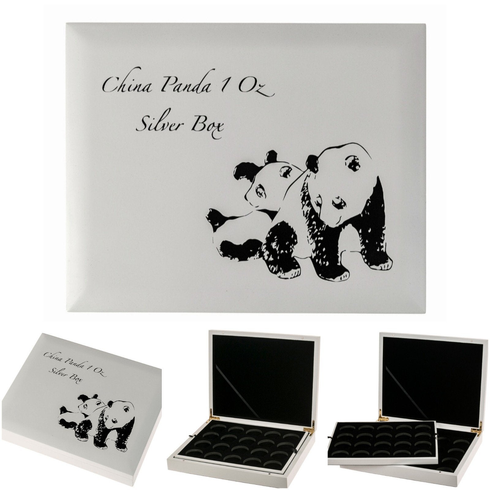 China Panda muntenbox voor 1 oz zilveren munten, Ophalen of Verzenden, Zilver