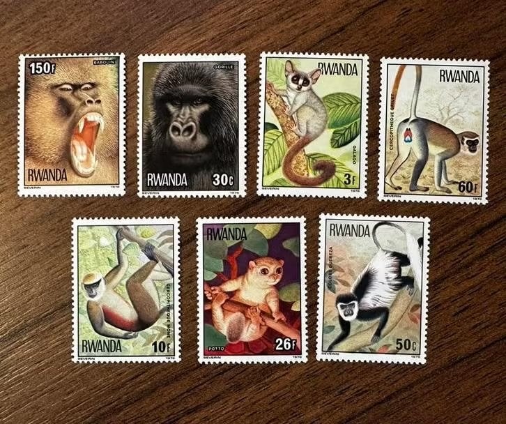 Rwanda 1978 Apen dieren Postfris Postzegels, Ophalen of Verzenden, Postfris