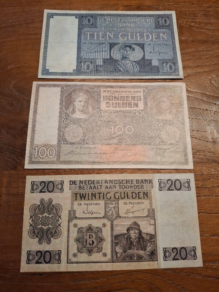 3 x biljet Nederlandsche Bank  ( VALS), Postzegels en Munten, Bankbiljetten | Nederland, Ophalen of Verzenden, 10 gulden, Setje