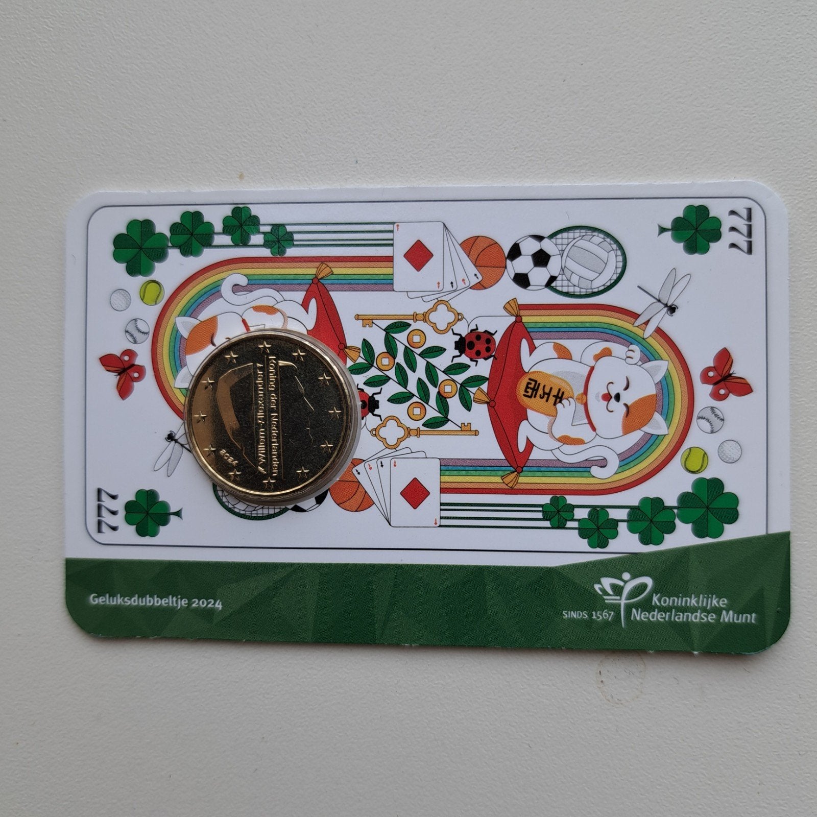Coincard Geluksdubbeltje 2024 BU - KNM, Postzegels en Munten, Munten | Nederland, Ophalen of Verzenden, 10 cent, Losse munt