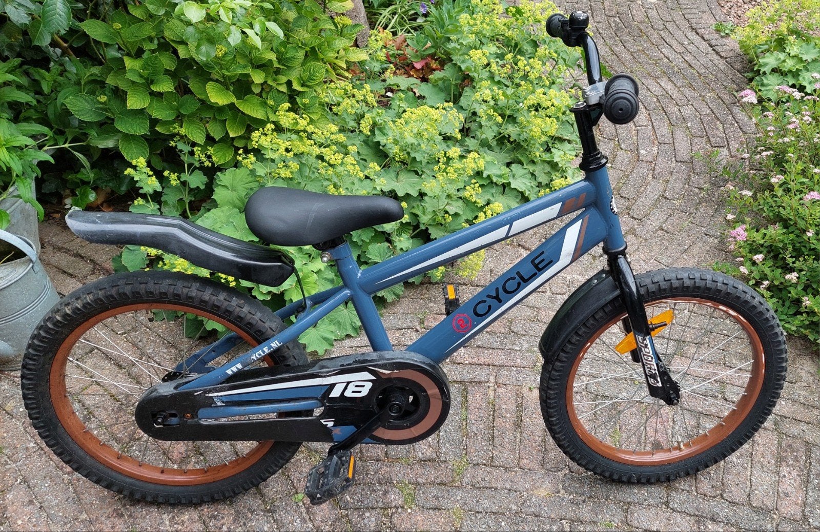 Stoere kinderfiets 18 inch - 2Cycle - Blauw/Zwart, Ophalen, Terugtraprem, 2 Cycle, 16 tot 20 inch