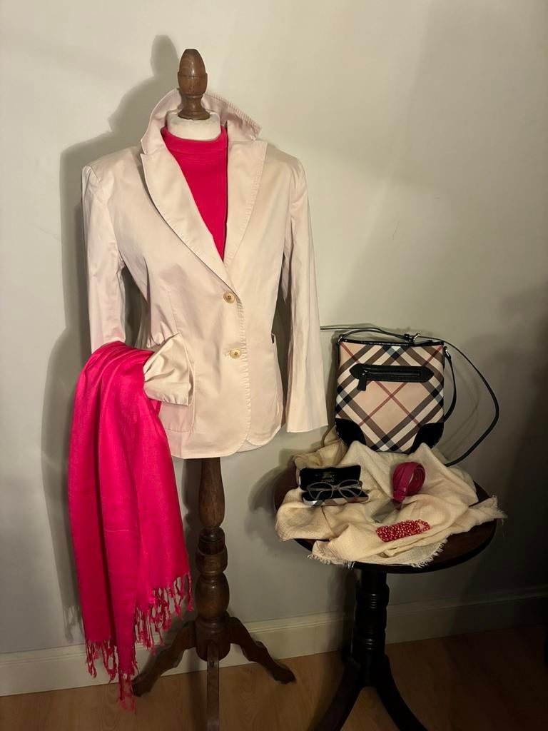 MAX MARA JASJE LICHT BEIGE COTTON *46, Verzenden, Beige, Maat 46/48 (XL) of groter, Zo goed als nieuw