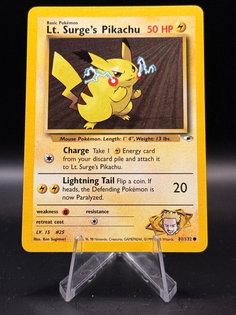 LT. Surge's Pikachu Vintage 81/132 Engels NM | Pokemon, Ophalen of Verzenden, Nieuw, Losse kaart