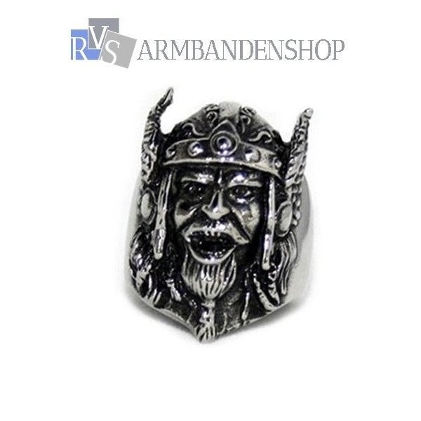 Rvs Thor ring van edelstaal biker stalen viking god., Verzenden, Heer, Nieuw, Zilver