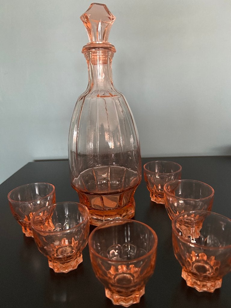 Art deco Karaf met 6 glaasjes, Antiek en Kunst, Ophalen of Verzenden