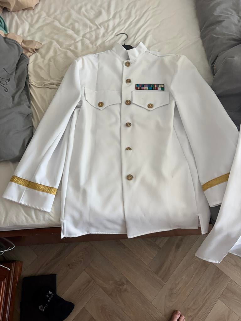 Marine unifrom witt carnaval, Ophalen of Verzenden, Zo goed als nieuw, Carnaval