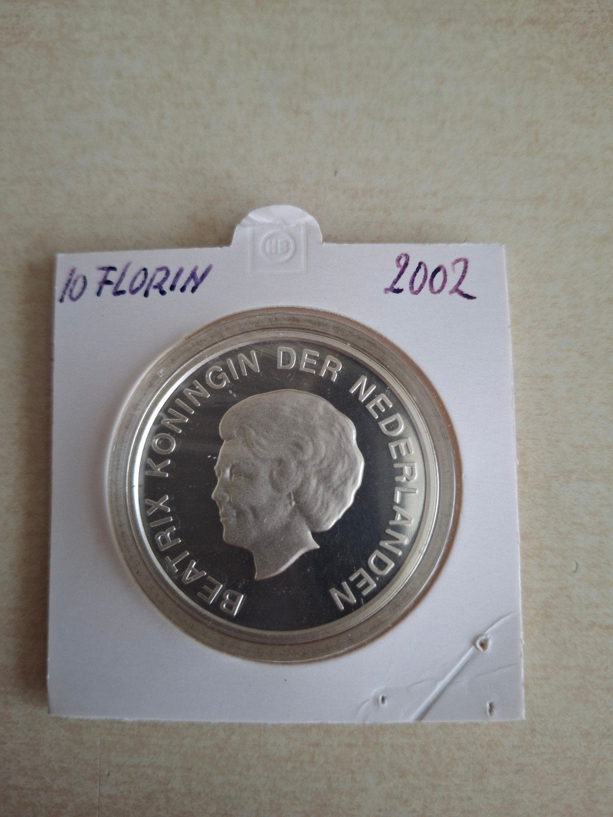 Zilver10 Florin 2002 Maxima & Willem-Alexander, Ophalen of Verzenden