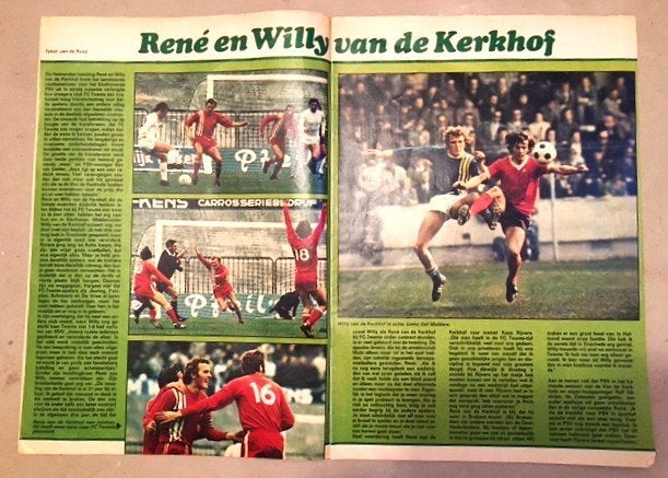 PSV FC Twente Rene & Willy van de Kerkhof 1973 Foto Artikel, Verzamelen, Ophalen of Verzenden, Gebruikt, PSV, Poster, Plaatje of Sticker