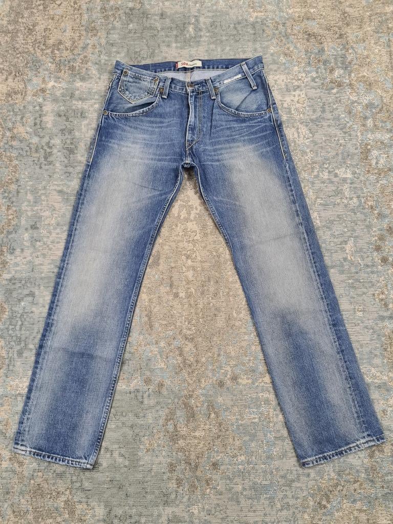 Levi's 504 W32 L32 Straight 100% katoen Bronno3232 Blauw, Blauw, Levi Strauss Nederland, W32 (confectie 46) of kleiner, Ophalen of Verzenden
