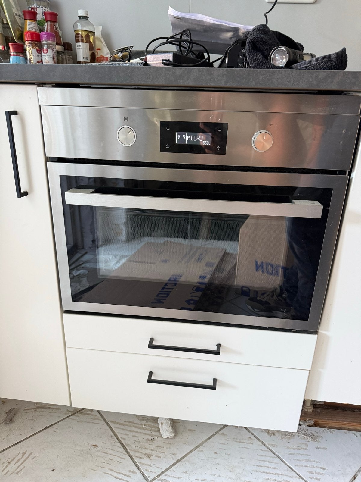 IKEA ANRÄTTA inbouw combimagnetron / oven – RVS, Ophalen, 45 tot 50 cm, Gebruikt, IKEA