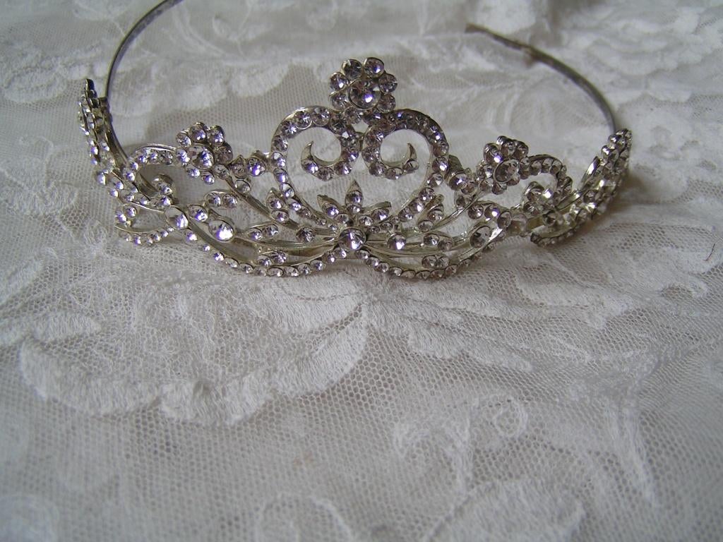 bruids diadeem kroontje nr WW 300, Verzenden, Zo goed als nieuw, Wit, Accessoires