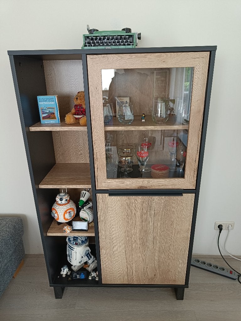 Vitrinekast Cosmo - Haco, Ophalen, Overige houtsoorten, 50 tot 100 cm, Modern