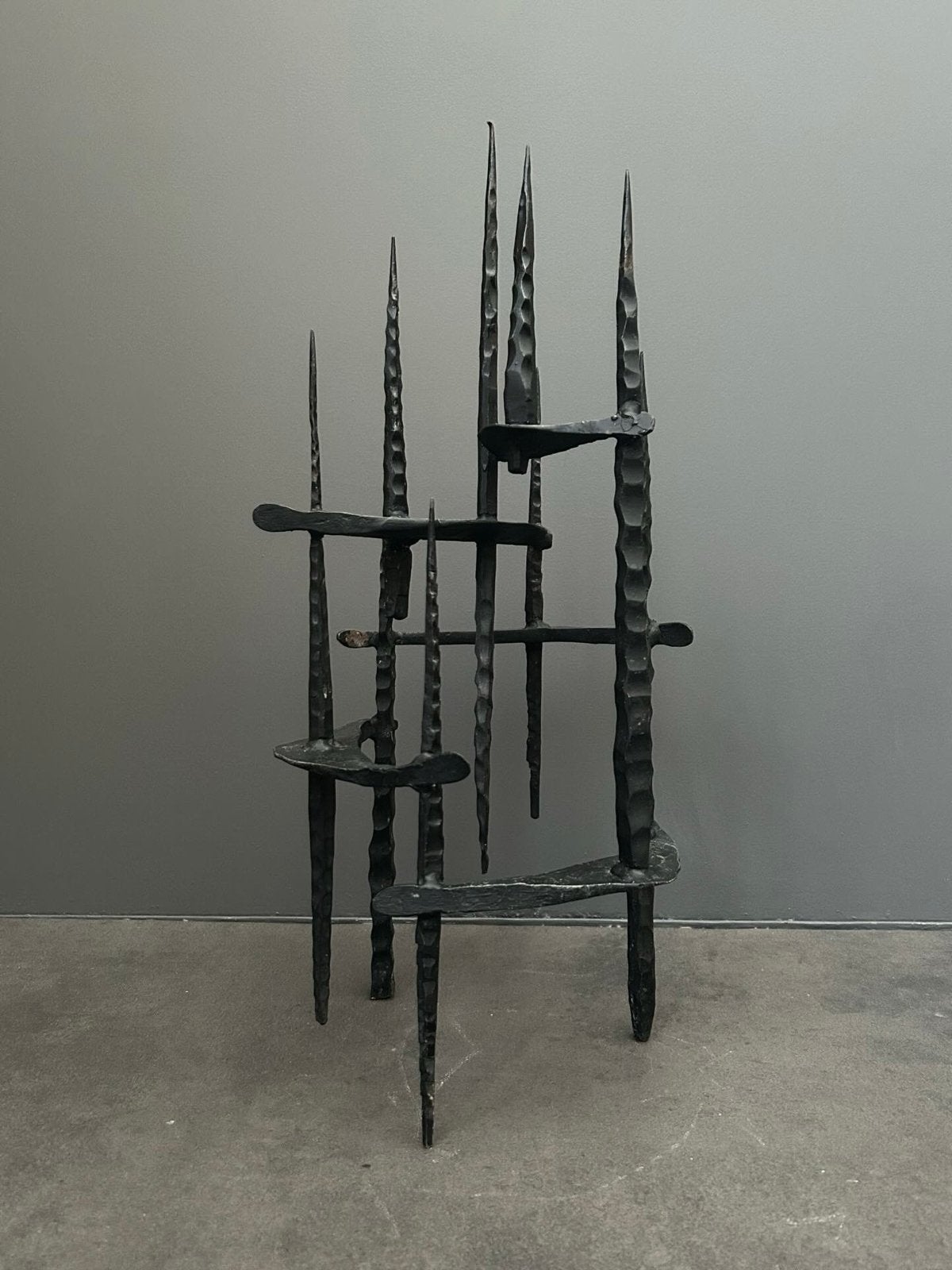 Brutalist ijzeren sculptuur door David Palombo-Jaren '60, Brutalistisch, Beeld, Abstract, Metaal