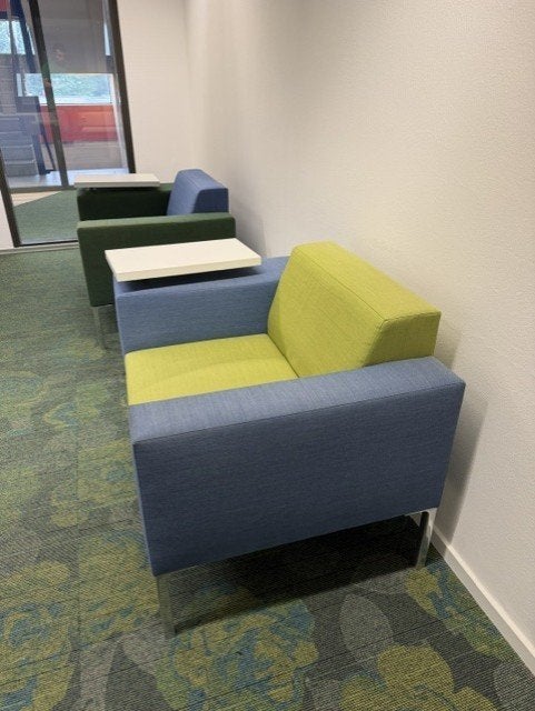 Design - Casala Palau Bricks  Fauteuil met bijzettafel, Gebruikt, Stof, 75 tot 100 cm, Ophalen of Verzenden