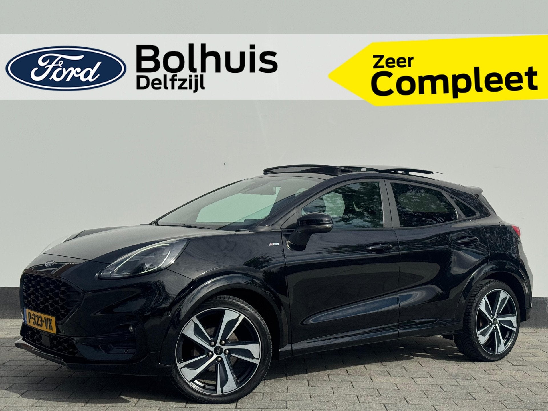 Ford Puma EcoBoost Hybrid ST-Line X | Trekhaak | Winter Pack, Leder en Stof, Zwart, 665 kg, Bedrijf