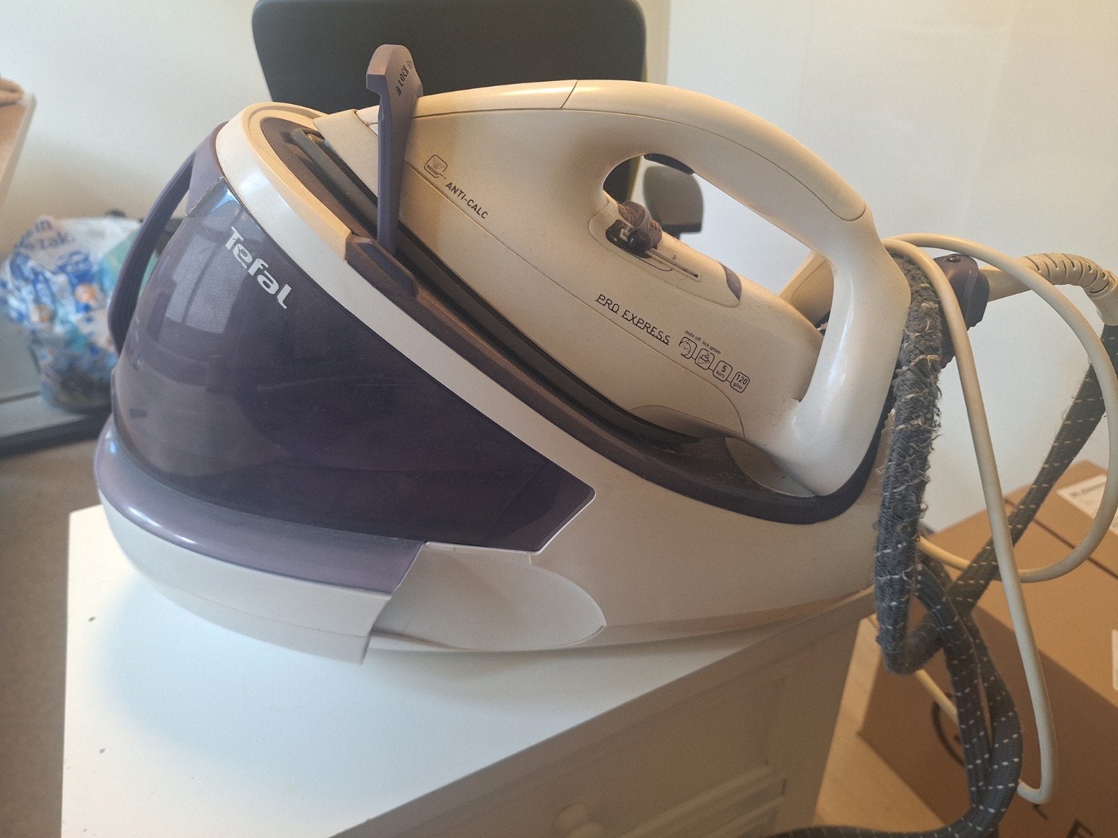 strijkijzer Tefal Pro Express Anti-Calc GV8330 stoomgenerato, Witgoed en Apparatuur, Ophalen of Verzenden, Gebruikt, Strijkijzer met snoer